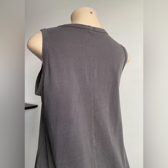 Mod Ref Gray Sleeveless Cotton T Shirt Midi Dress Minimalist Quiet Luxury Lounge - Picture 4 of 7